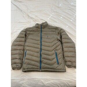 Volcom Puff Puff Give Jacket Size Medium Gray/ Beige Blue Winter Packable Puffer